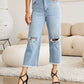 RFM Full Size Tummy Control High Waist Raw Hem Distressed Jeans