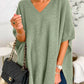 Slit V-Neck Half Sleeve Knit Top