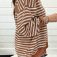 Contrast Striped Round Neck Long Sleeve Sweatshirt