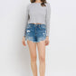 Vervet by Flying Monkey Distressed Raw Hem Denim Shorts