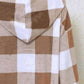 Plaid Half Button Long Sleeve Hoodie