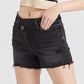 BAYEAS Stepped Waist Raw Hem Denim Shorts