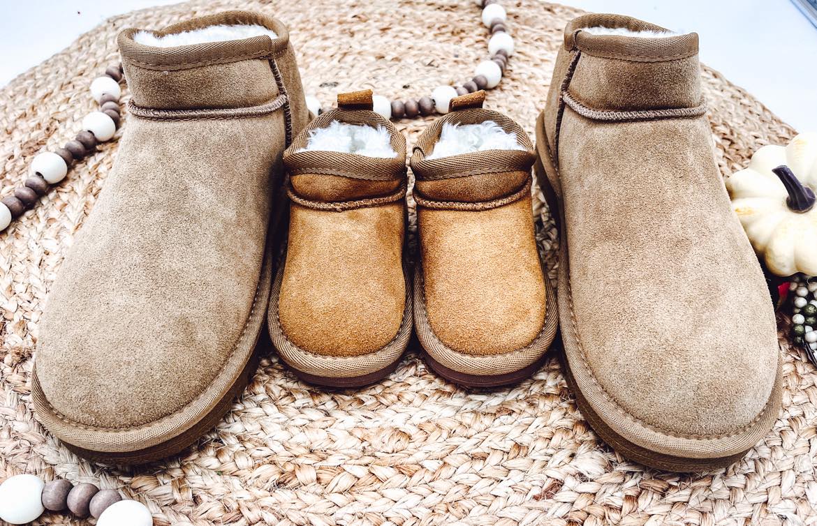 PREORDER: Faux Fur and Suede Mini Shortie Boots (SIZES BK1- BK4.5) 9.23.24