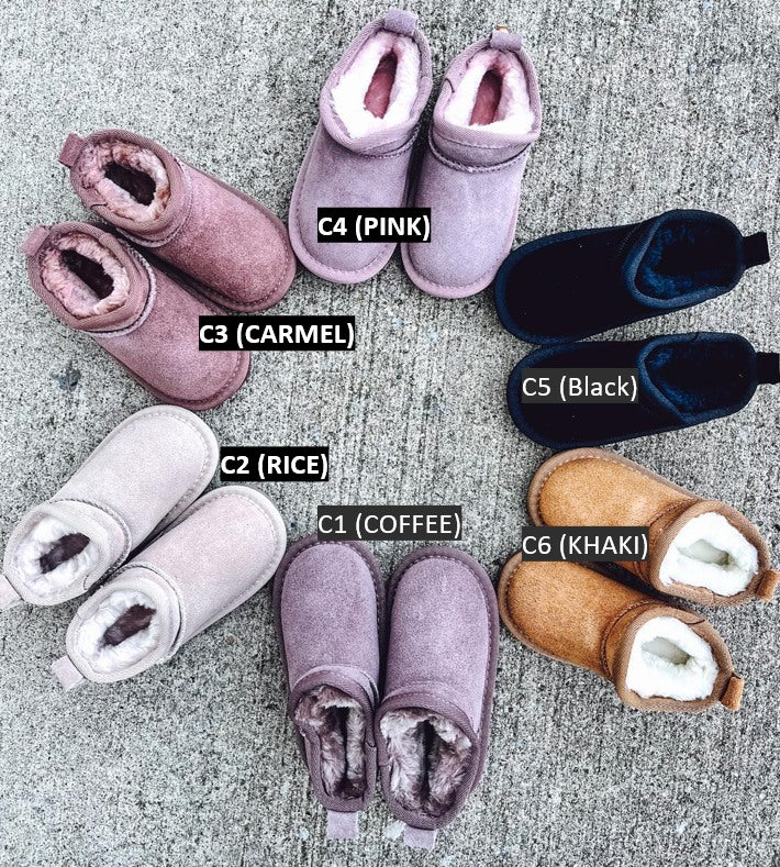 PREORDER: Faux Fur and Suede Mini Shortie Boots (SIZES BK1- BK4.5) 9.23.24