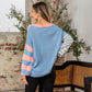 Sew In Love Full Size Striped Dropped Shoulder Sweater