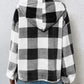 Plaid Half Button Long Sleeve Hoodie