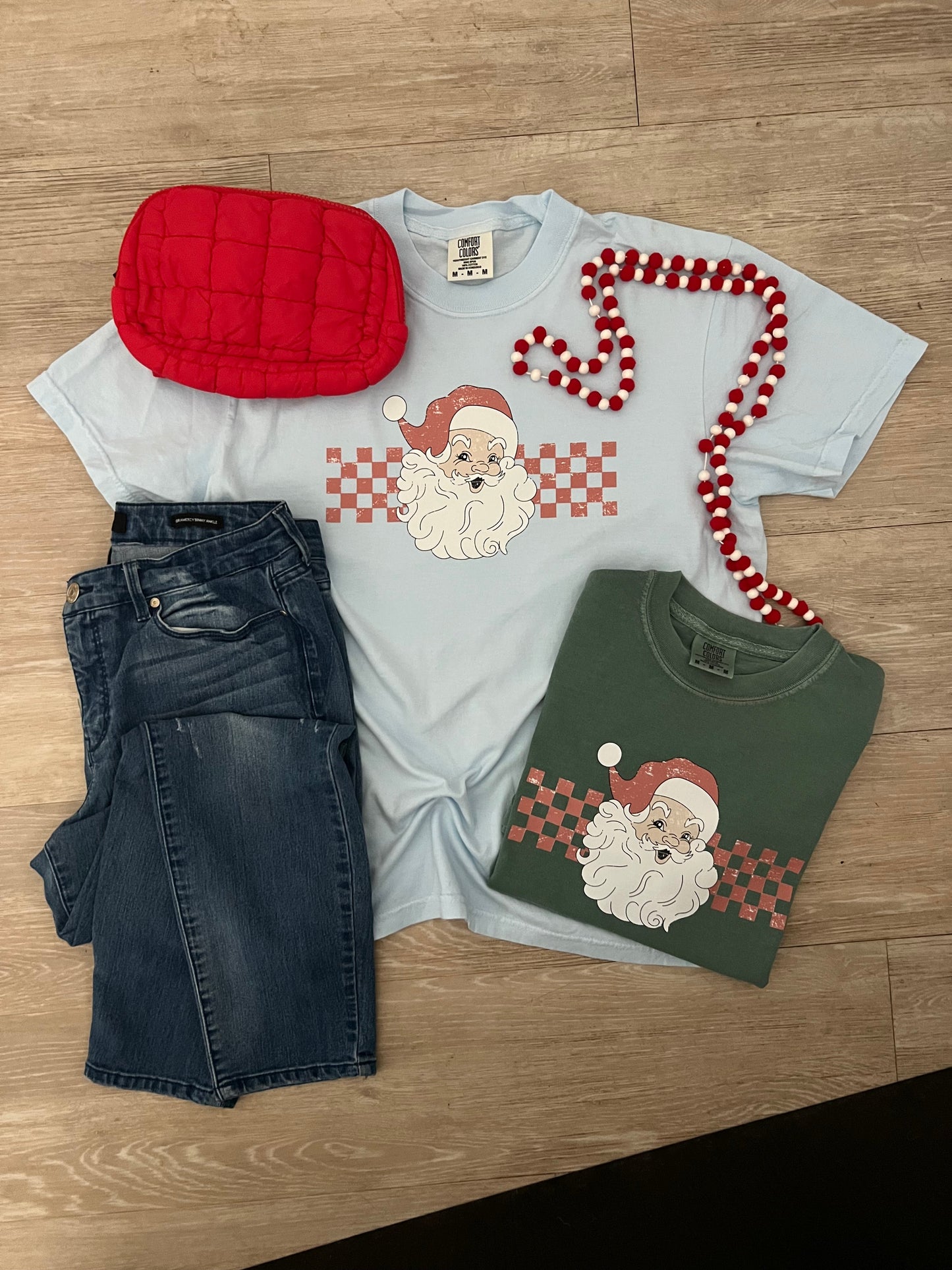 Checkered Santa Tee