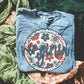 Retro Floral State Tee - Blue Jean