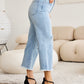 RFM Full Size Tummy Control High Waist Raw Hem Distressed Jeans