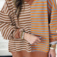 Contrast Striped Round Neck Long Sleeve Sweatshirt