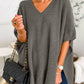 Slit V-Neck Half Sleeve Knit Top