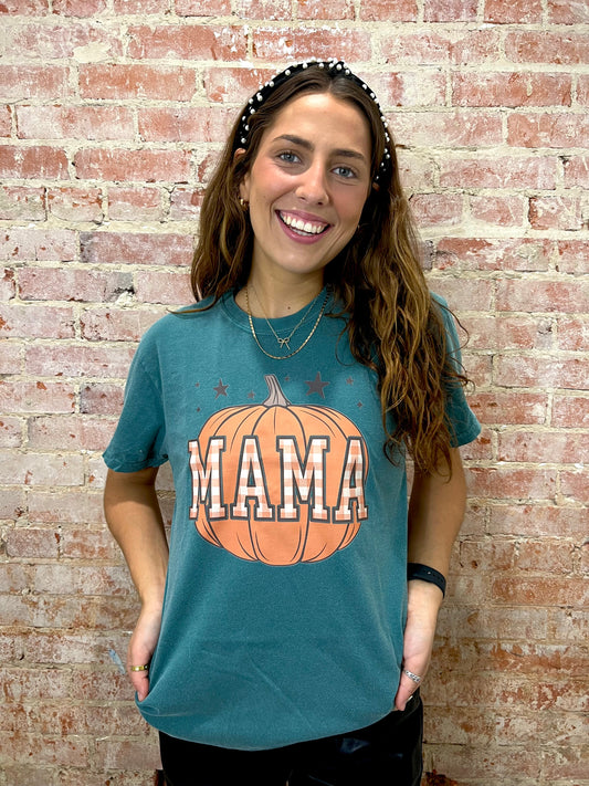 Pumpkin Mama Checkered Tee