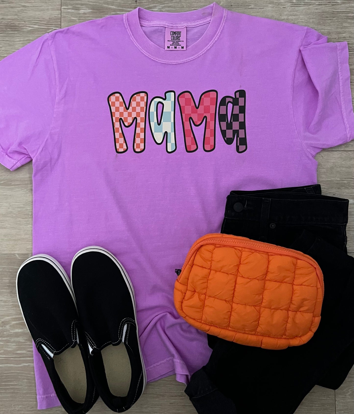 Colorful Checkered Mama Tee