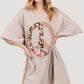 SAGE + FIG Full Size Peace Sign Applique Short Sleeve Tee Dress