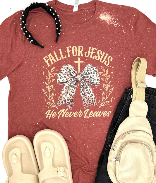 Fall For Jesus Bleached Tee