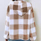 Plaid Half Button Long Sleeve Hoodie