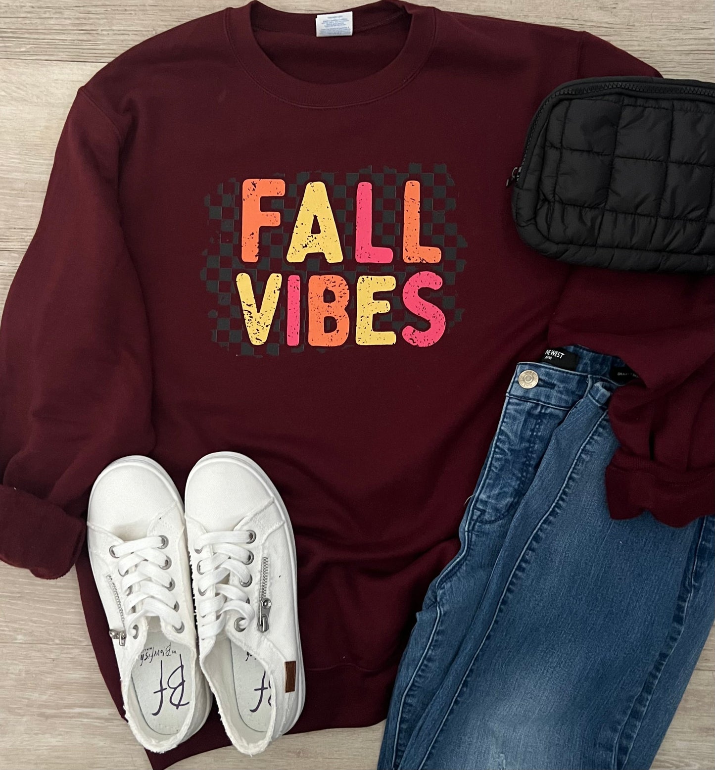 Checkered Fall Vibes Sweatshirt