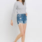 Vervet by Flying Monkey Distressed Raw Hem Denim Shorts