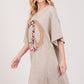 SAGE + FIG Full Size Peace Sign Applique Short Sleeve Tee Dress