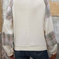 Plaid Round Neck Long Sleeve Sweatshirt