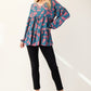 Celeste Full Size Tiered Floral V-Neck Long Sleeve Blouse