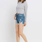 Vervet by Flying Monkey Distressed Raw Hem Denim Shorts