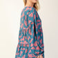 Celeste Full Size Tiered Floral V-Neck Long Sleeve Blouse