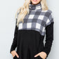 Celeste Full Size Pocketed Plaid Turtleneck Long Sleeve Blouse