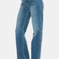 Judy Blue Full Size Tummy Control Cut Raw Hem Straight Jeans