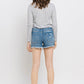 Vervet by Flying Monkey Distressed Raw Hem Denim Shorts