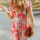 Ruffled Printed Mock Neck Dress