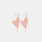 PU Leather Iron Hook Sequin Heart Earrings