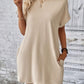 Pocketed Round Neck Short Sleeve Dress