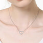 Moissanite Platinum-Plated Heart Necklace