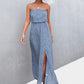 Strapless Split Maxi Dress