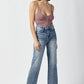 RISEN High Waist Raw Hem Straight Jeans