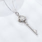 925 Sterling Silver 1 Carat Moissanite Key Pendant Necklace