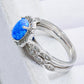 2-Piece 925 Sterling Silver Opal Ring Set