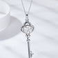 925 Sterling Silver 1 Carat Moissanite Key Pendant Necklace