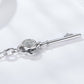 925 Sterling Silver 1 Carat Moissanite Key Pendant Necklace