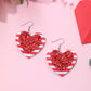 PU Leather Iron Hook Sequin Heart Earrings