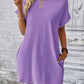 Pocketed Round Neck Short Sleeve Dress