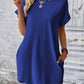 Pocketed Round Neck Short Sleeve Dress