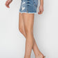 RISEN Stepped Waist Frayed Denim Shorts