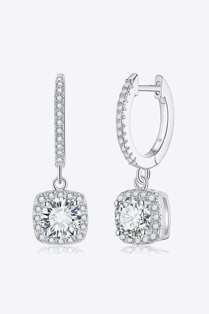 Moissanite Huggie Drop Earrings