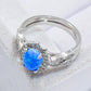 2-Piece 925 Sterling Silver Opal Ring Set