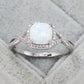 Opal Contrast Crisscross Ring