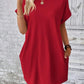 Pocketed Round Neck Short Sleeve Dress