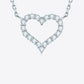 Moissanite Platinum-Plated Heart Necklace