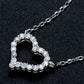 Moissanite Platinum-Plated Heart Necklace